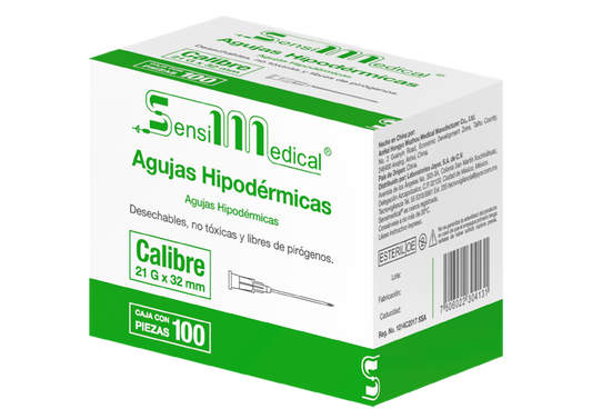 AGUJAS HIPODERMICAS 100 AGUJAS 21X32 MM