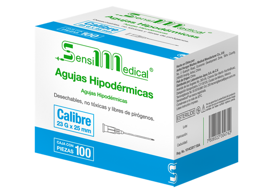 AGUJAS HIPODERMICAS 23X25 MM C/100