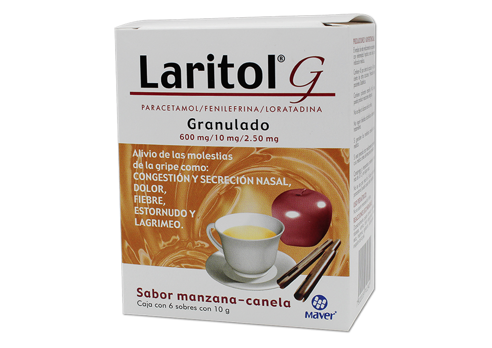 LARITOL G GRAN 6 SOB 600/10/2.5 MG