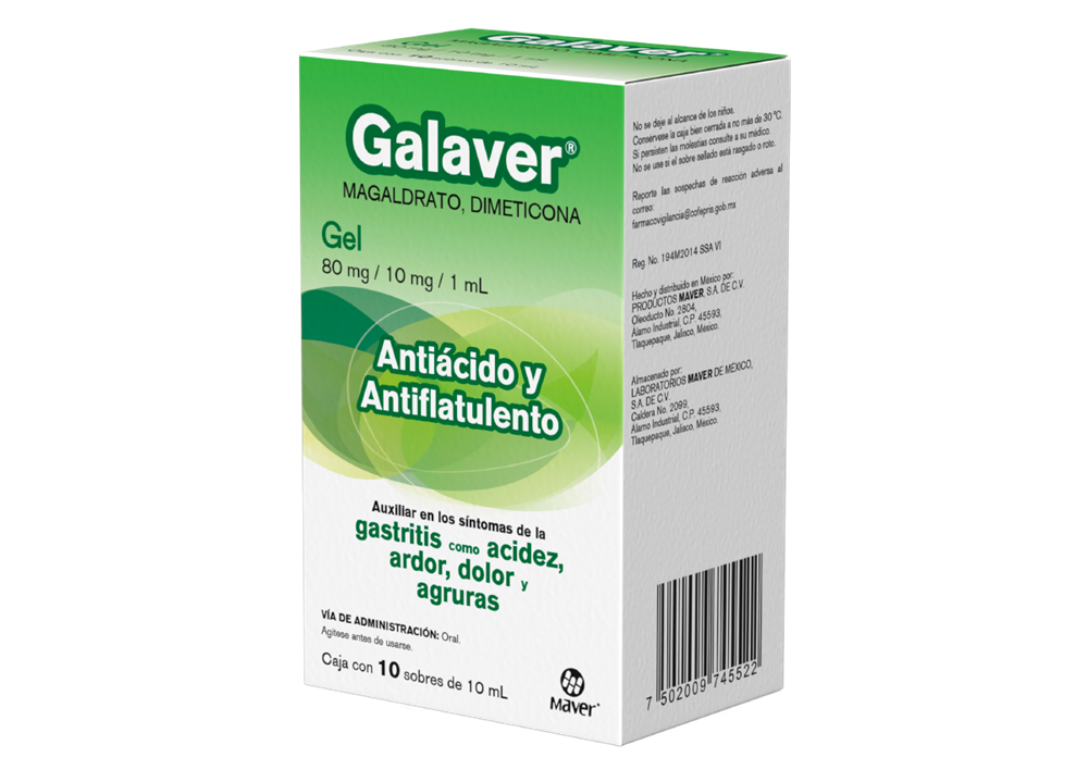 GALAVER GEL 10 SOB 80MG/10MG/10 ML