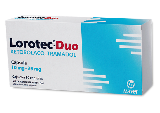 LOROTEC-DUO 10 CAPS 25/10 MG