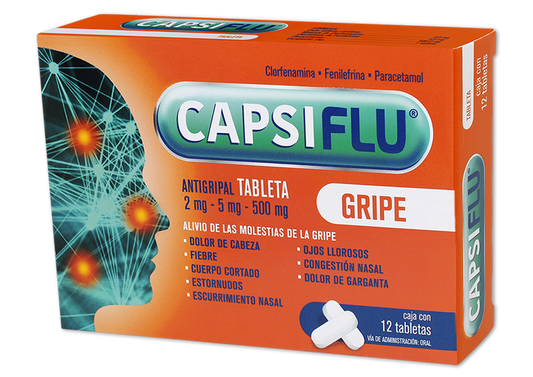 CAPSIFLU GRIPE 12 TAB 2/5/500MG