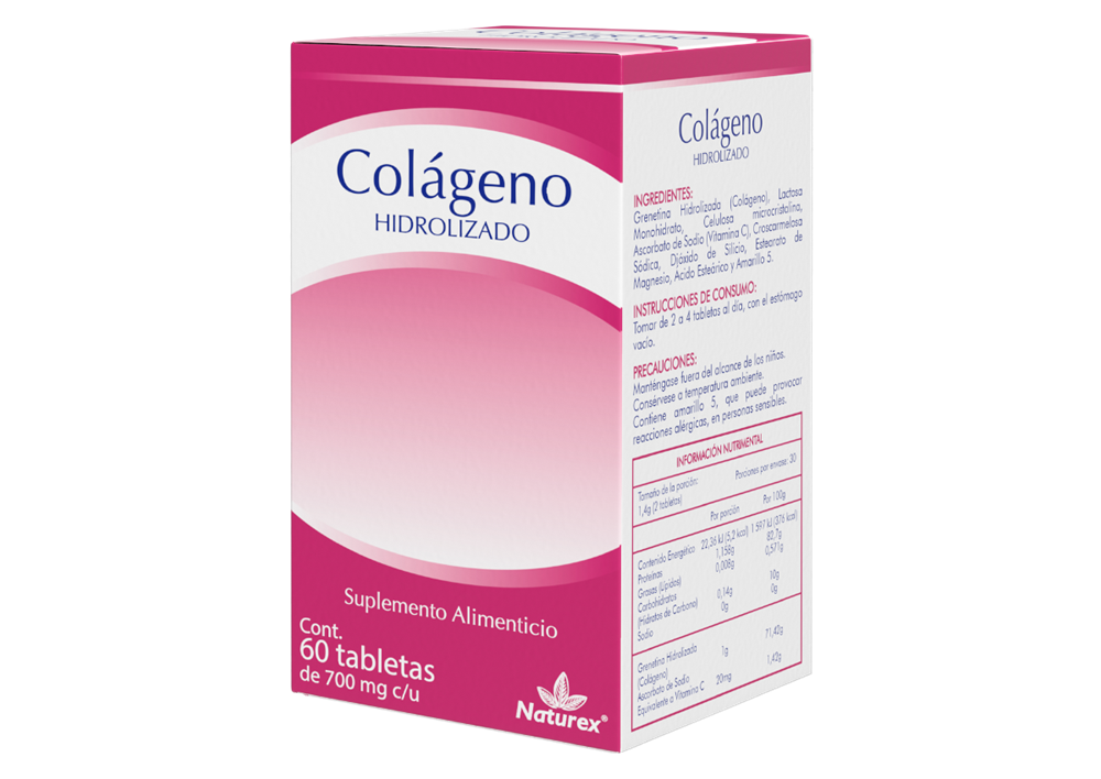 COLAGENO 60 TAB 71.42/1.42/700 MG