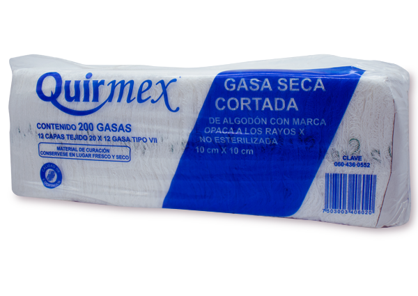 GASA SECA RAYO-X 12 CAPAS 200 GASAS 10C