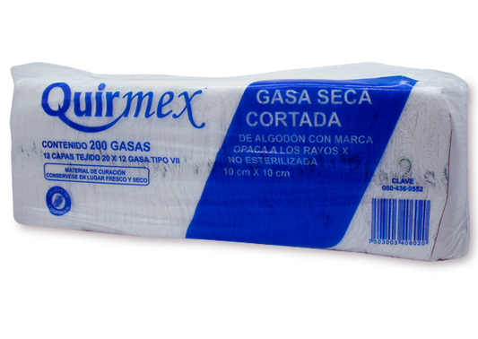 GASA SECA RAYO-X 12 CAPAS 200 GASAS 10C