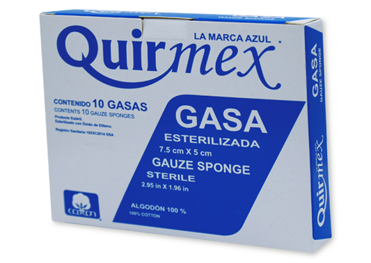 GASA ESTERILIZADA 10 SOB 7.5CMX5CM