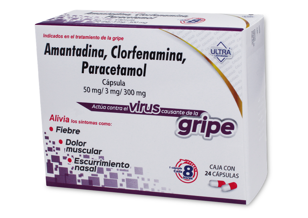 AMANTADI/CLORFE/PARACE 24 CAP 50/3/300MG