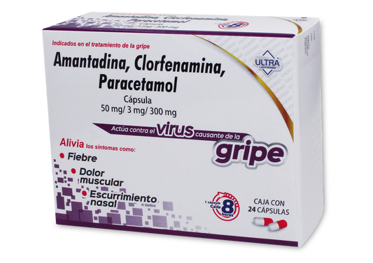 AMANTADI/CLORFE/PARACE 24 CAP 50/3/300MG