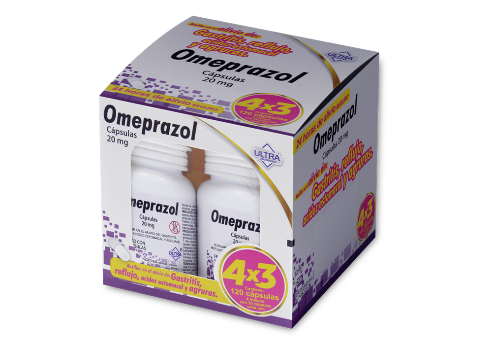 OMEPRAZOL 4 FCO 30 CAP 20 MG