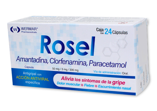 AMANTADINA(ROSEL) 24 CAPS 50/3/300 MG