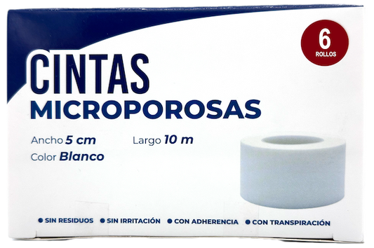 CINTA MICROPOR PIEL 6 PZA 5 CM X 10 M